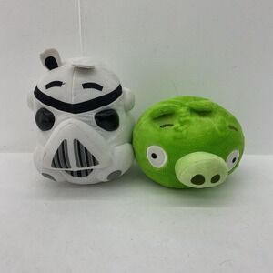 CUTE Angry Birds Green Pig & Star Wars Storm Trooper Pig White Plush Dolls